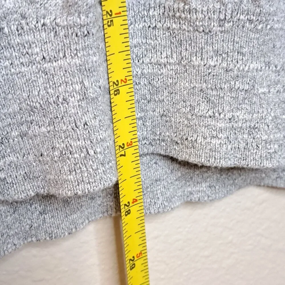 J Crew Mens 100% Cotton Pullover Sweater Gray Long Sleeve V Neck Size XL